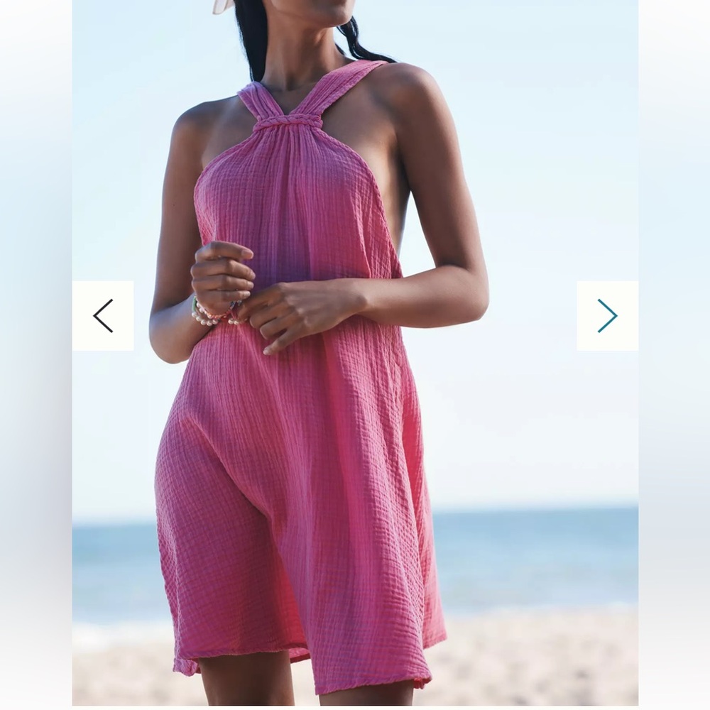 By Anthropologie braided halter mini dress